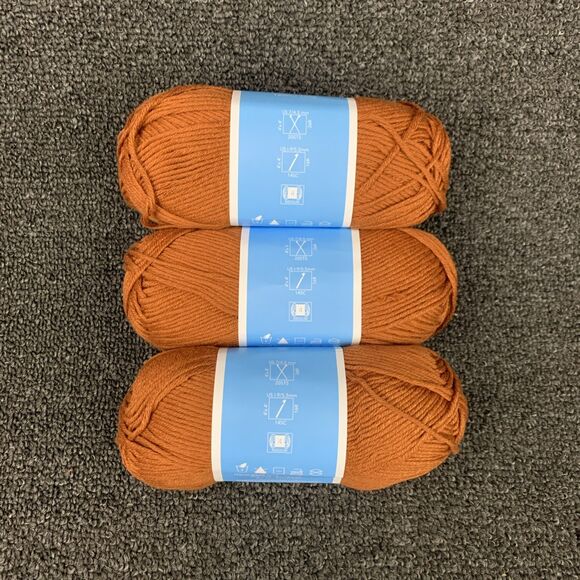 Lot Of 3 Draper James Classic Cotton Leather Brown Cotton & Acrylic Yarn New - Picture 3 of 5